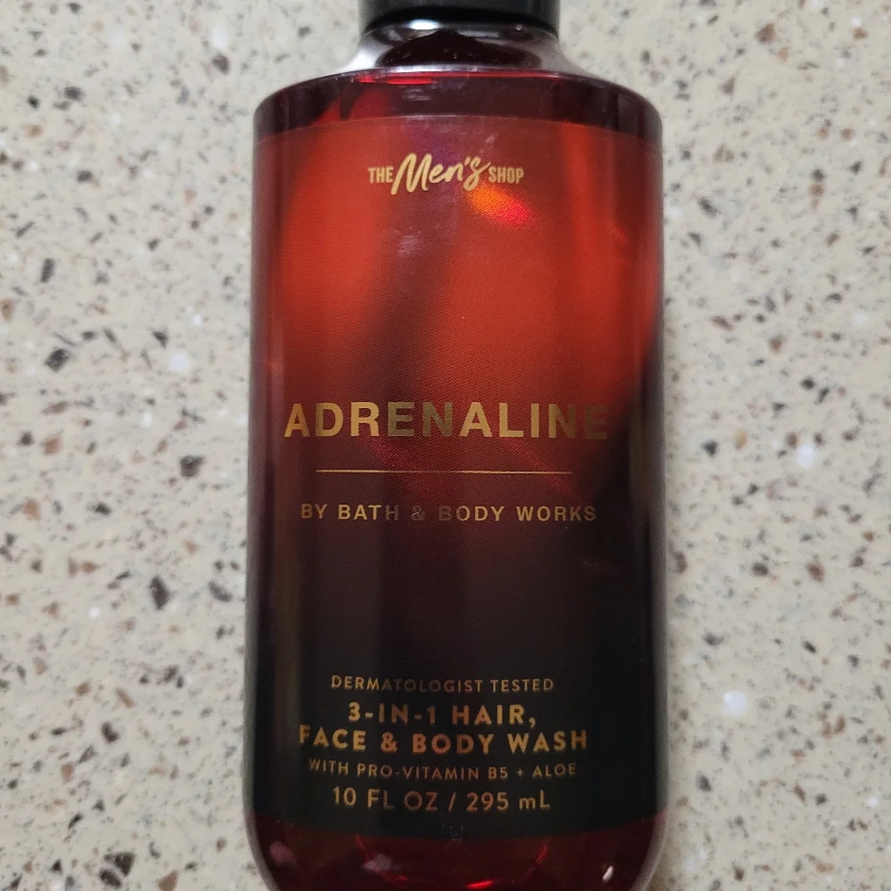 3 Bath & Body Works Adrenaline Mens 3 in 1 Hair Face Body Wash 10 oz Each